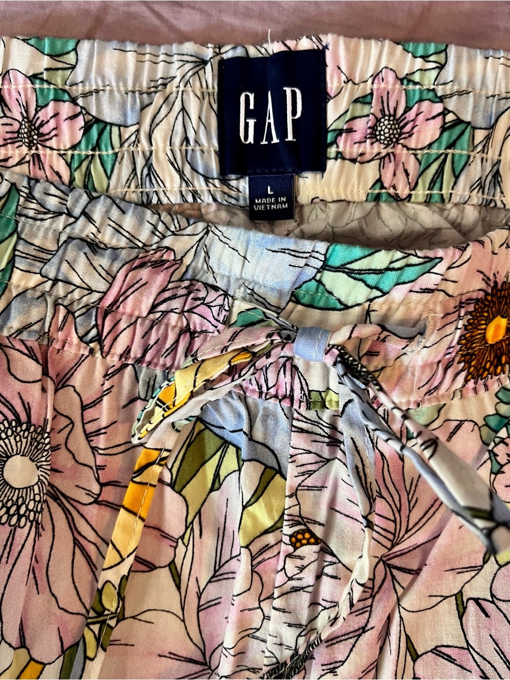 GAP Floral Pajama Pants Pink, Blue, Green, Yellow, White BRAND NEW 100% Cotton - Picture 2 of 4